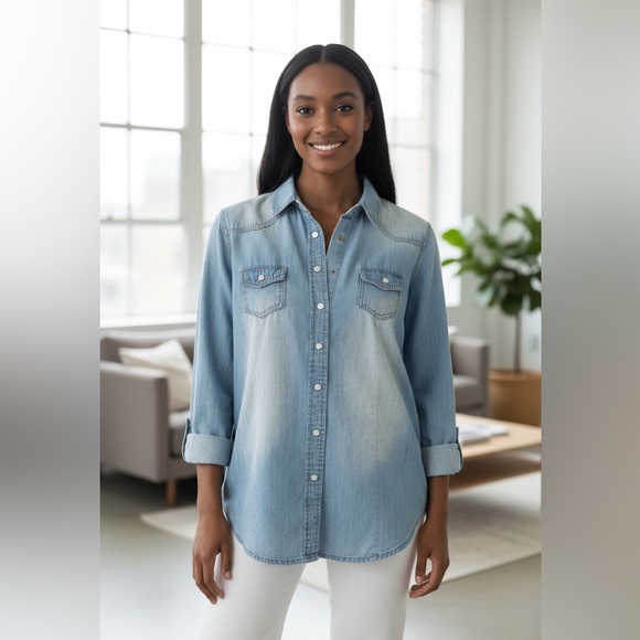 Blue Asphalt - EC -  Sky Blue Denim Shirt - Picture 1 of 3